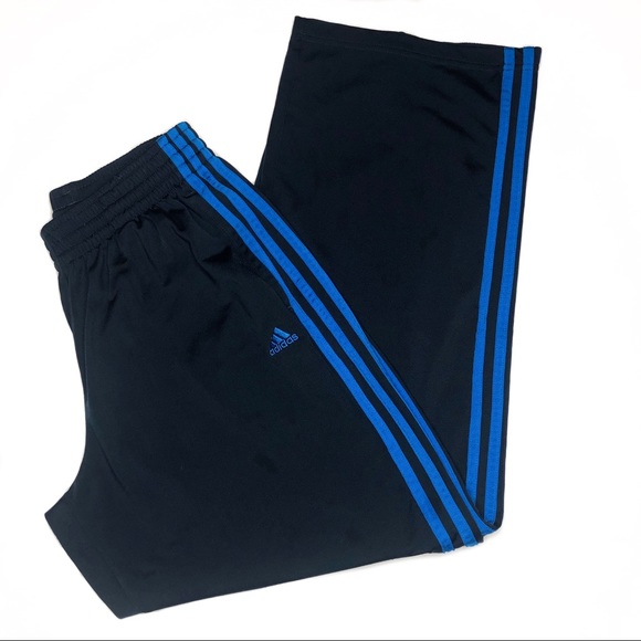 adidas 3 stripe blue track pants